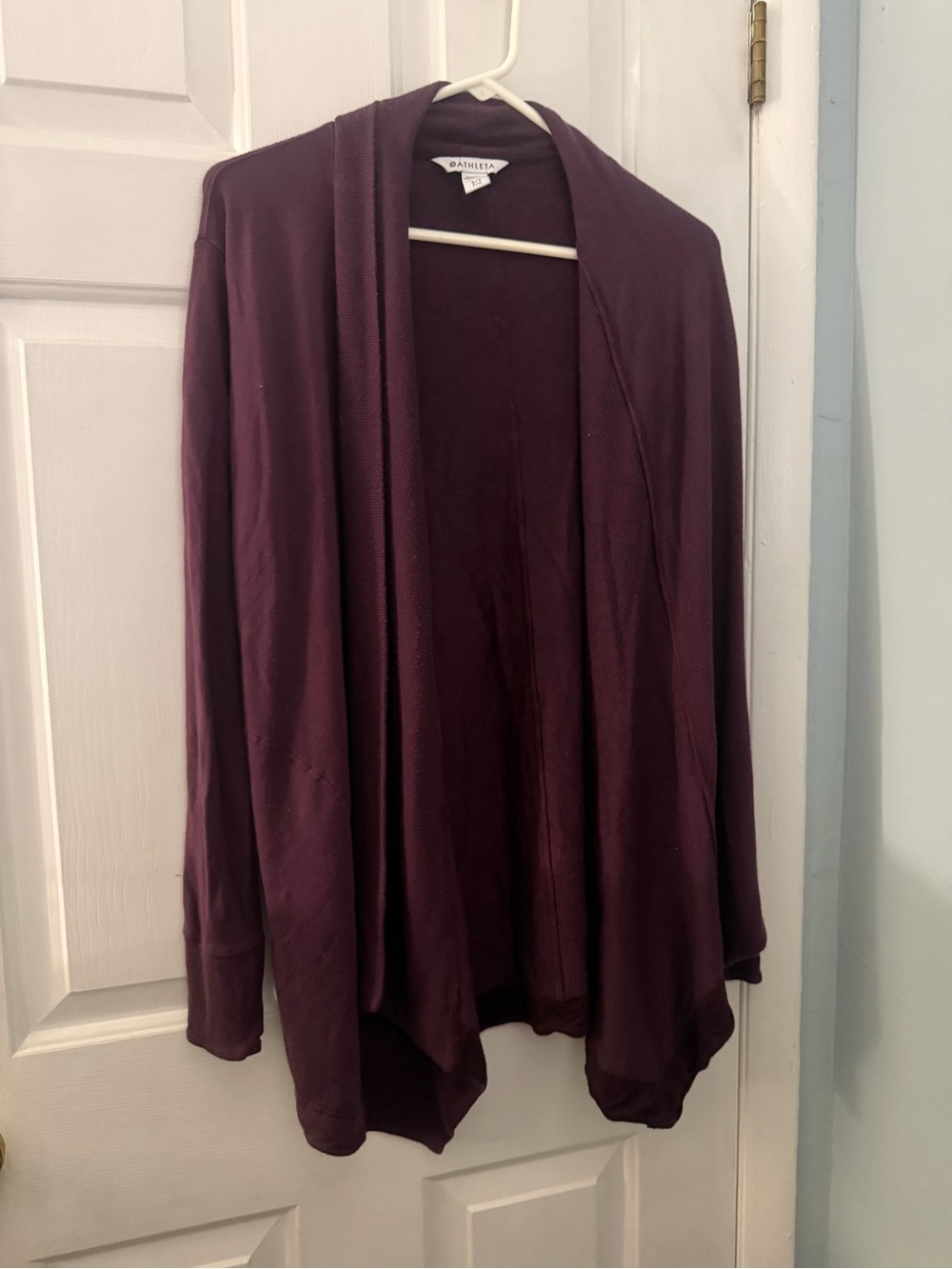 Athleta Women’s Small Plum Open Front Cardigan Wrap Sweater With Pockets